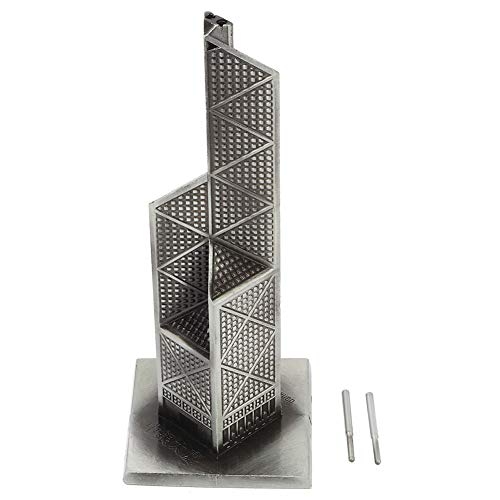 Xolsurg Torre de la Torre de la Banco China Modelo de decoración del hogar Aloy Vintage Desktop Ornament Traje para el dormitorio, altura de gris plateado de la casa 20 cm